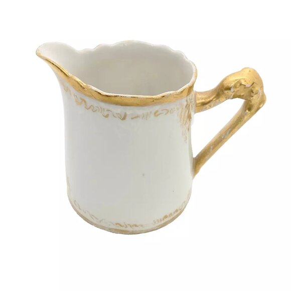 Vintage White & Gold Hand Painted Creamer - Picture 2 of 5